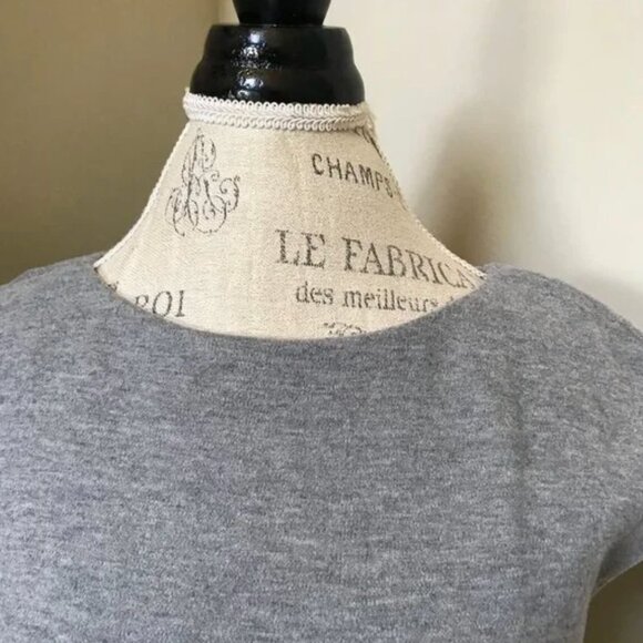 Peserico Midi Sheath Dress Womens 38 2  Gray Crew Neck Cinched Waist Cotton - Picture 4 of 10